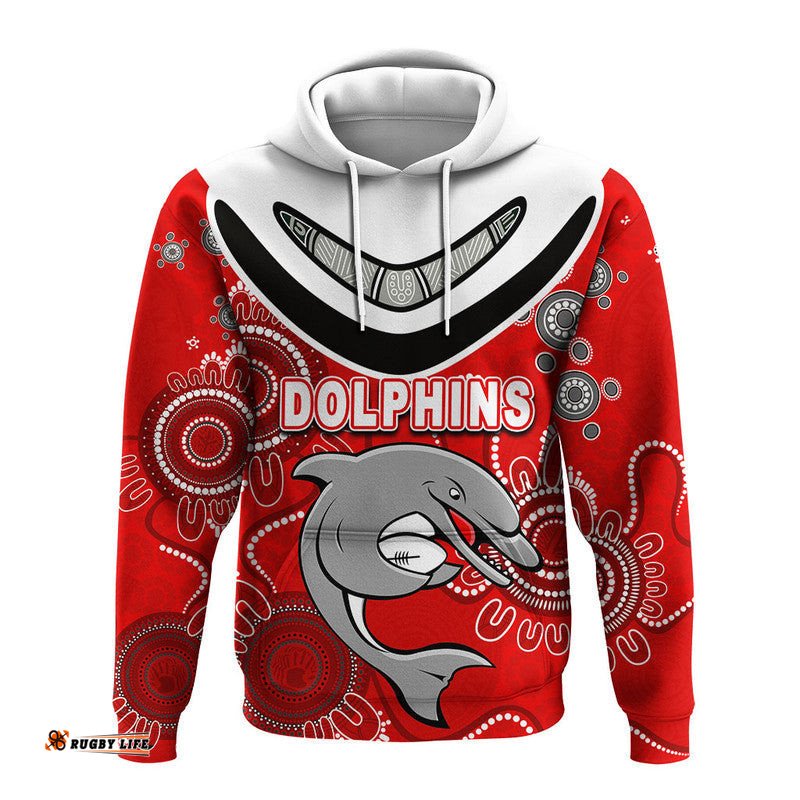 custom personalised dolphins rugby aboriginal boomerang polo shirt hoodie