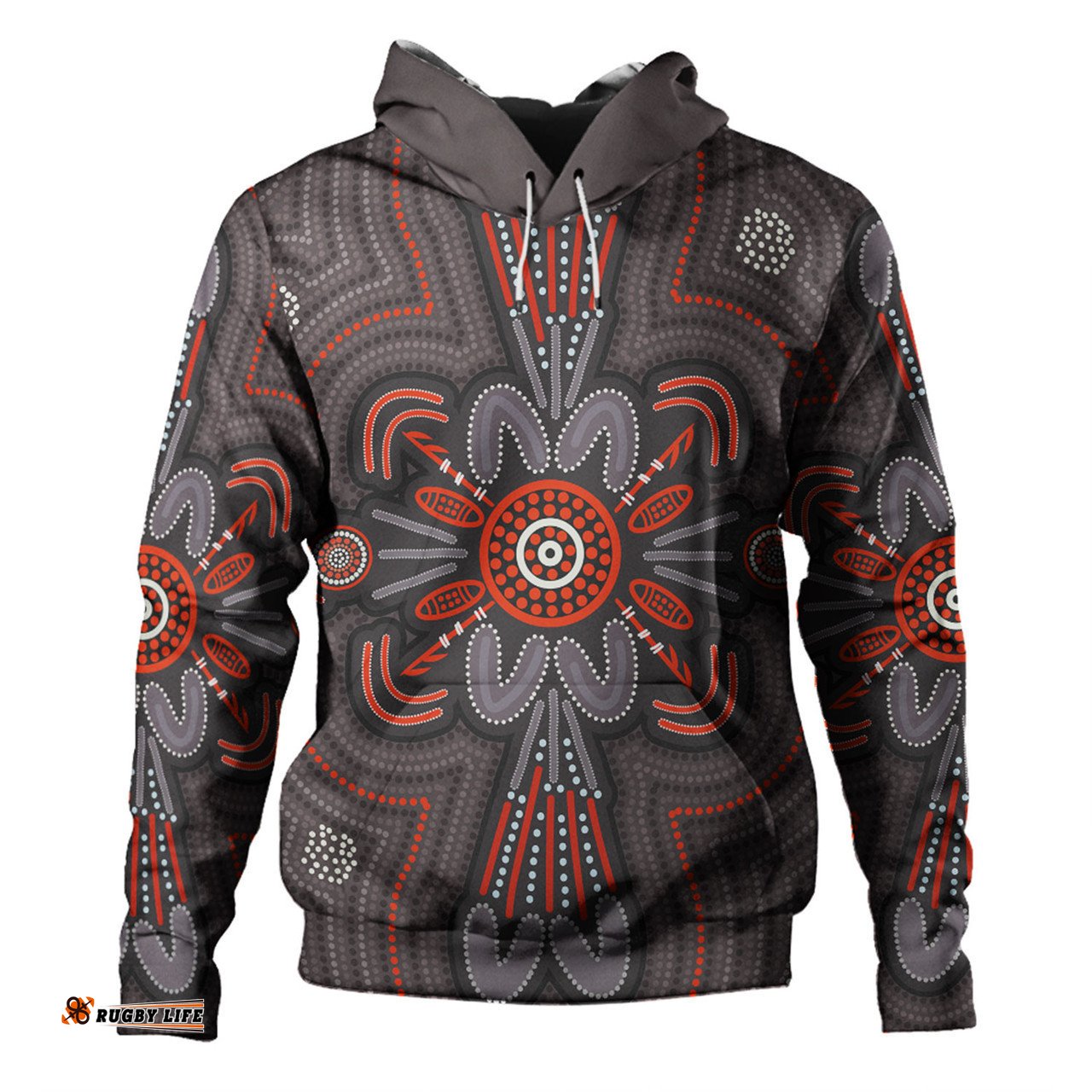 australia dot painting inspired aboriginal hoodie - aboriginal dot indigenous art inspired hoodie