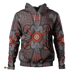 australia dot painting inspired aboriginal hoodie - aboriginal dot indigenous art inspired hoodie