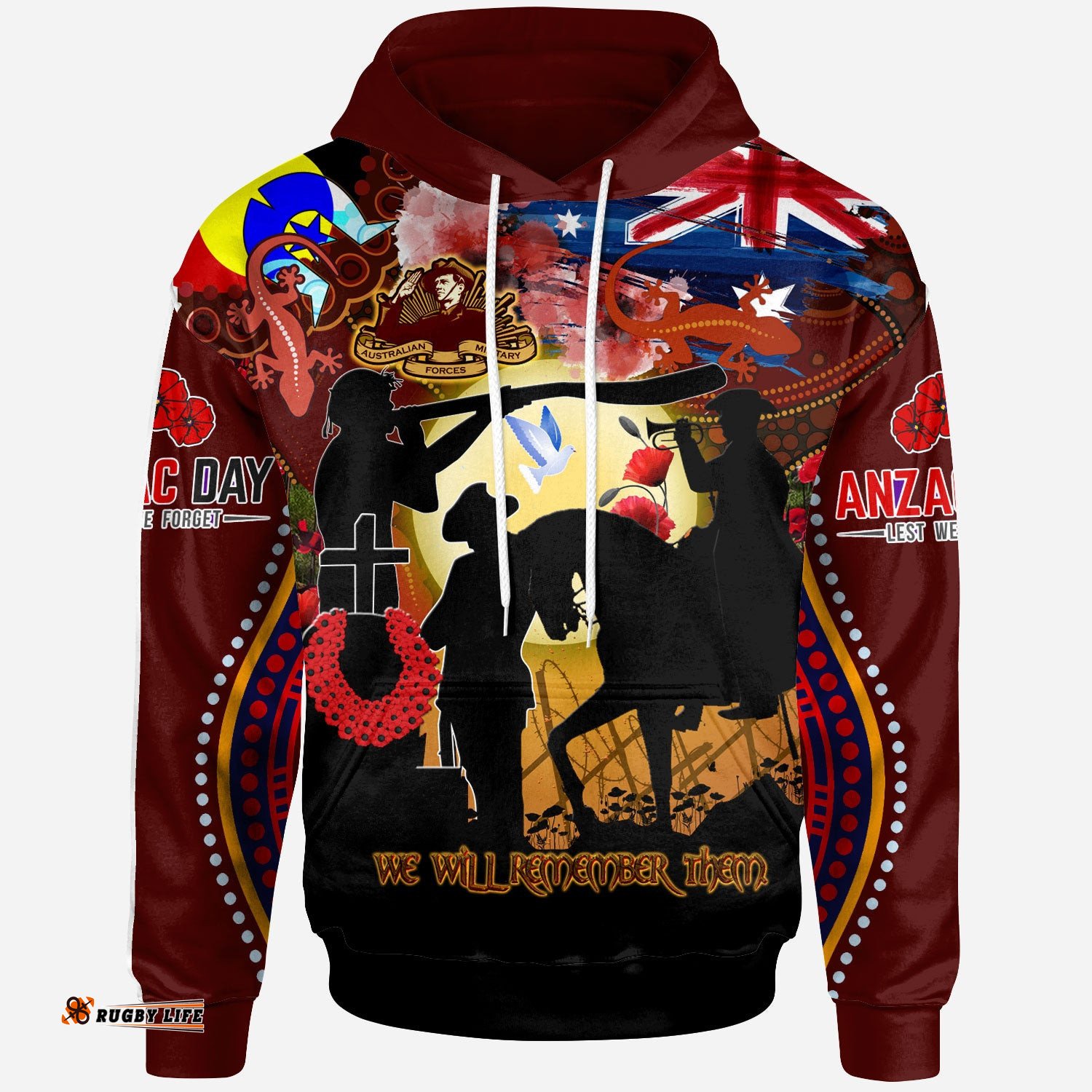 australia anzac day brown hoodie custom the indigenous culture commemorative hoodie