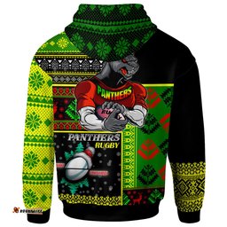 penrith panthers hoodie - custom christmas snowflakes penrith panthers mascot hoodie