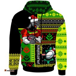 penrith panthers hoodie - custom christmas snowflakes penrith panthers mascot hoodie