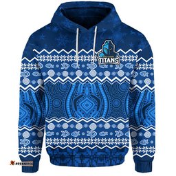 titans aboriginal gold coast christmas vibe zip up and pullover hoodie