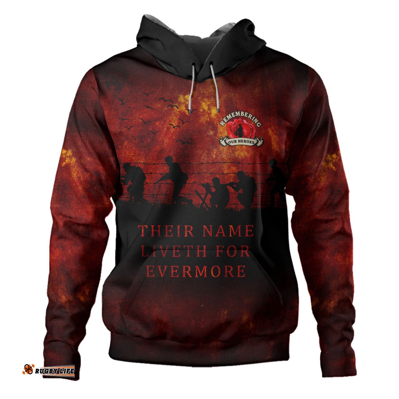 australia hoodie - anzac day their name liveth for evermore dark grunge style