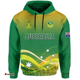 custom text and number australia rugby hoodie champions rlwc kangaroos world cup rugby