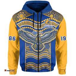 custom text and number eagles football hoodie west coast 1986 aboriginal sporty style