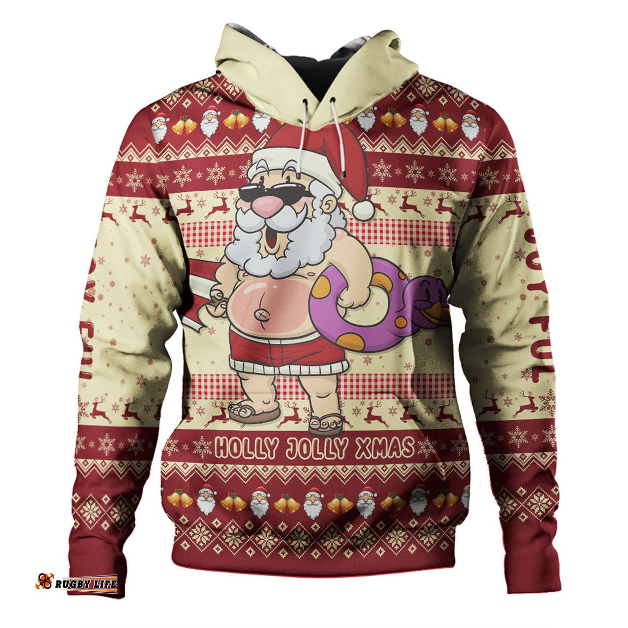 australia christmas custom hoodie - aussie christmas santa summer vibes hoodie