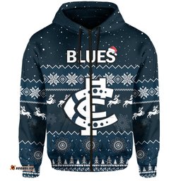 custom personalised carlton football hoodie blues indigenous merry christmas
