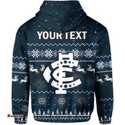 custom personalised carlton football hoodie blues indigenous merry christmas