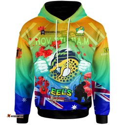 parramatta eels hoodie - custom parramatta eels remembrance day lest we forget poppies hoodie