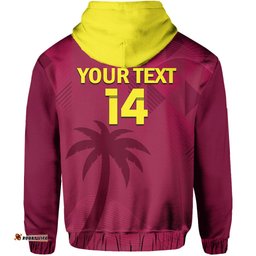 custom text and number west indies cricket hoodie windies odi style