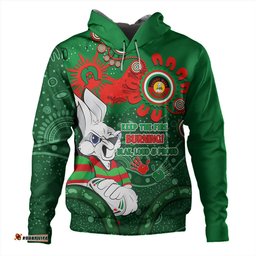 south sydney rabbitohs hoodie aboriginal indigenous naidoc week dreamtime dot painting with flag