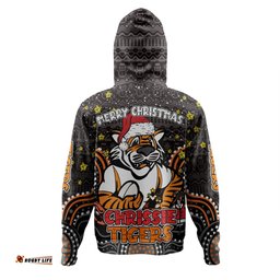 wests tigers christmas custom hoodie - christmas knit patterns vintage jersey ugly hoodie