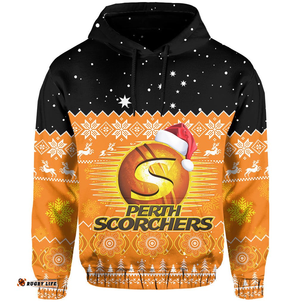 perth scorchers cricket hoodie aboriginal merry christmas