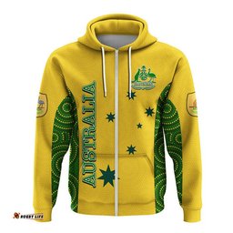 custom personalised and number australia soccer hoodie aboriginal dot patterns