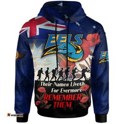 parramatta eels hoodie - custom remember them red poppy flowers hoodie