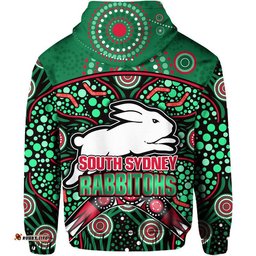south sydney indigenous rabbitohs dot art style zip up and pullover hoodie