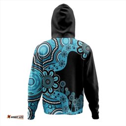 australia hoodie aboriginal indigenous dot painting blue