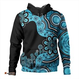 australia hoodie aboriginal indigenous dot painting blue