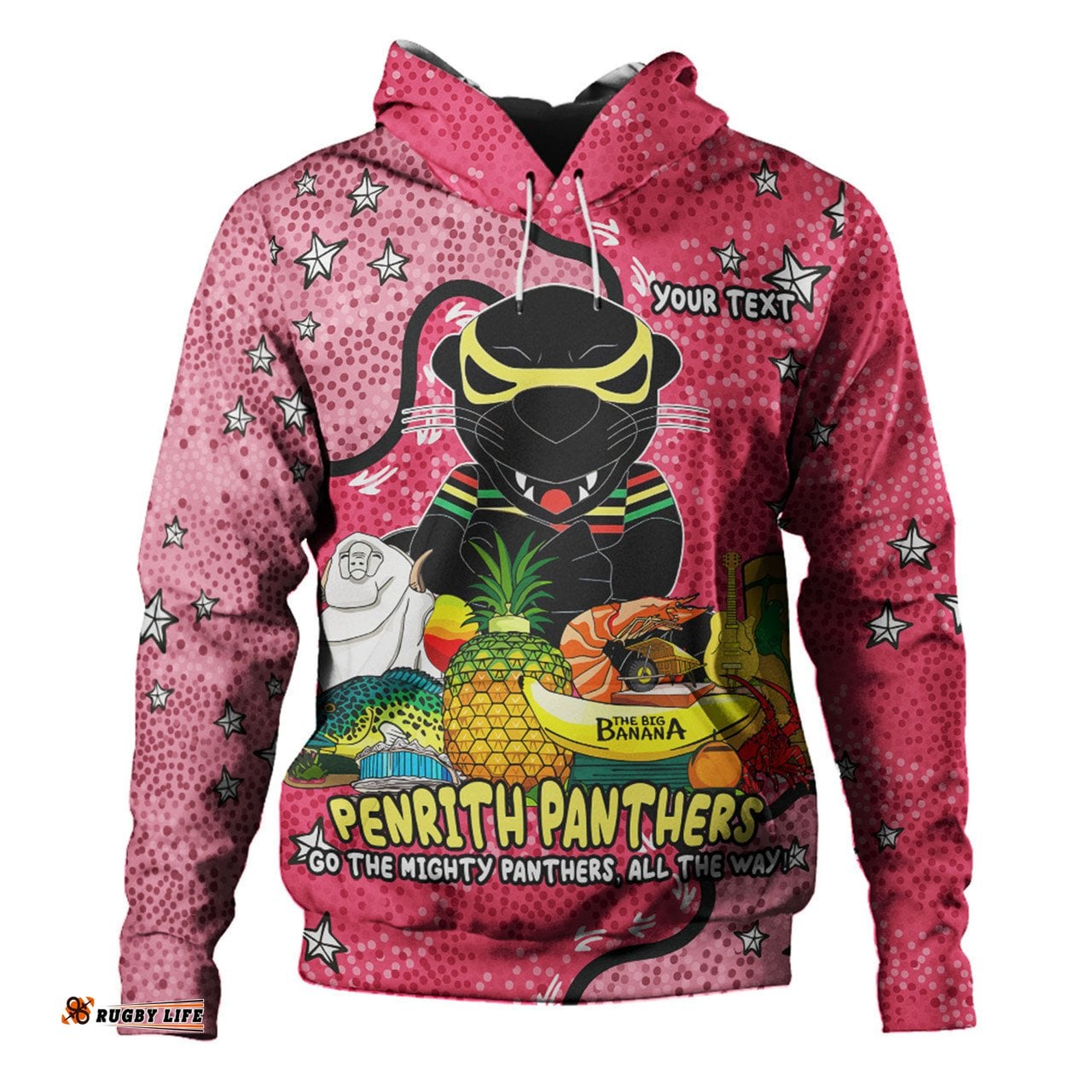 penrith panthers custom hoodie - australian big things (pink) hoodie