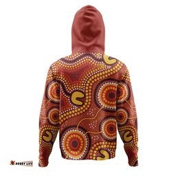 australia aboriginal hoodie - connection concept dot aboriginal colorful painting hoodie