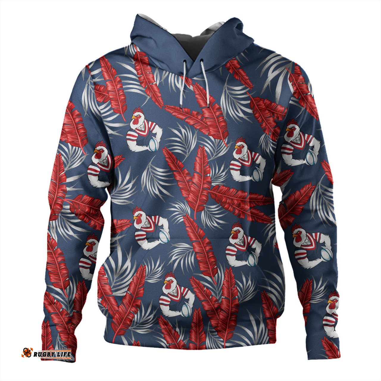 sydney roosters custom hoodie - tropical patterns sydney roosters hoodie