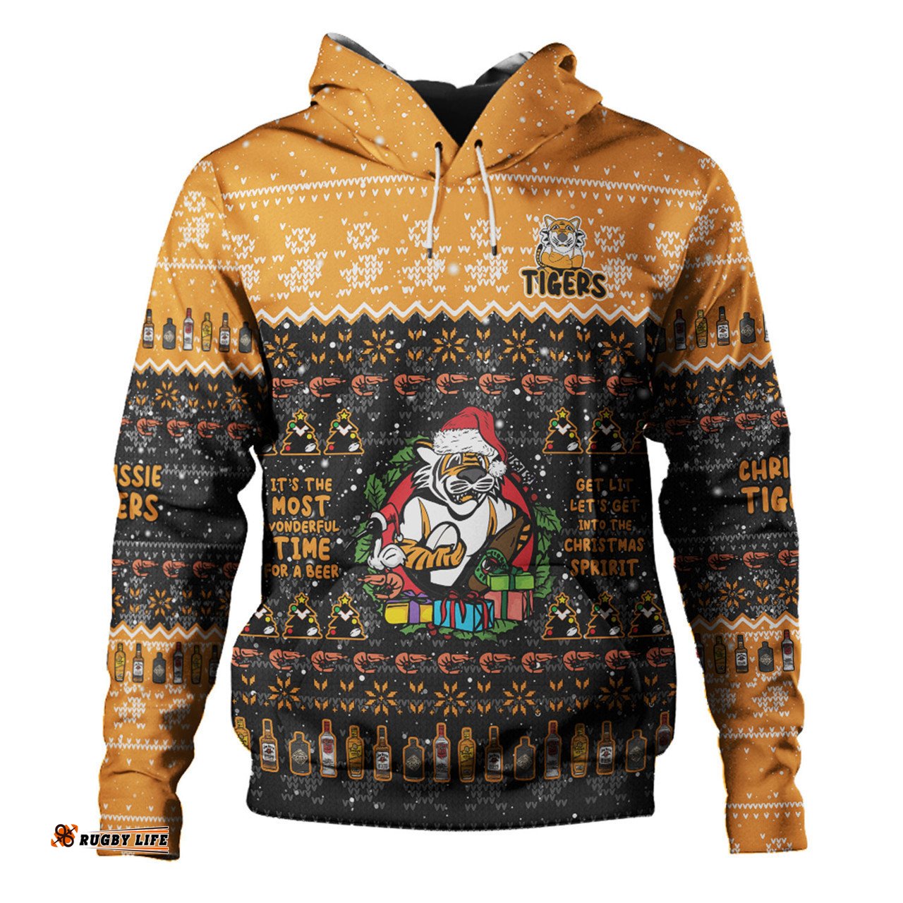 wests tigers christmas custom hoodie - chrissie spirit hoodie