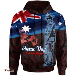 australia anzac day hoodie poppy flowers with australia flag