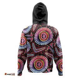 australia dot painting inspired aboriginal hoodie - boomerang from aboriginal art hoodie
