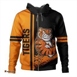 wests tigers hoodie - wests tigers mascot quater style