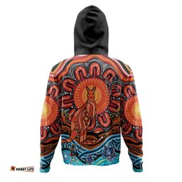 australia hoodie aboriginal inspired kangaroo dreaming dot painting pattern