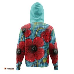 australia flowers aboriginal hoodie - aboriginal dot art of australian poppy flower painting hoodie