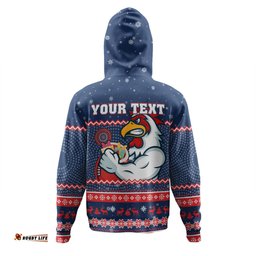 sydney roosters christmas custom hoodie - ugly xmas and aboriginal patterns for die hard fan hoodie