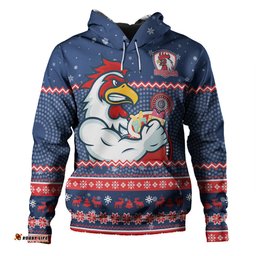 sydney roosters christmas custom hoodie - ugly xmas and aboriginal patterns for die hard fan hoodie