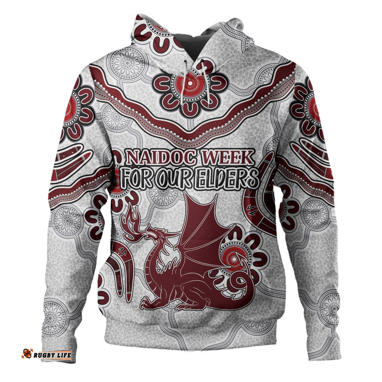 st. george illawarra dragons naidoc hoodie - custom for our elders boomerangs hoodie