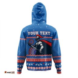 newcastle knights christmas custom hoodie - ugly xmas and aboriginal patterns for die hard fan hoodie