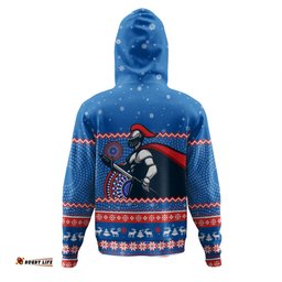 newcastle knights christmas custom hoodie - ugly xmas and aboriginal patterns for die hard fan hoodie