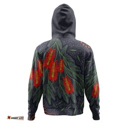 australia flowers aboriginal hoodie - bottle brush medicinal plant art hoodie