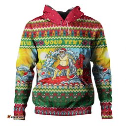 australia christmas custom hoodie - surfing santa hoodie