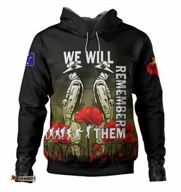 australia anzac day hoodie - anzac day soldier we will remember them hoodie yellow