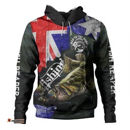 australia fishing hoodie - bad to the bone fishing australia flag vintage hoodie
