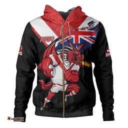 st. george illawarra dragons hoodie custom for die hard fan australia flag scratch style