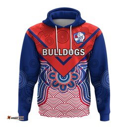 bulldogs football hoodie western doggies aboriginal art