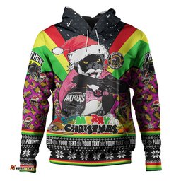 penrith panthers christmas custom hoodie - penrith panthers santa aussie big things christmas hoodie