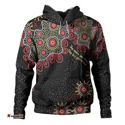 australia aboriginal hoodie - the more you know the less you need red and gold patterns hoodie