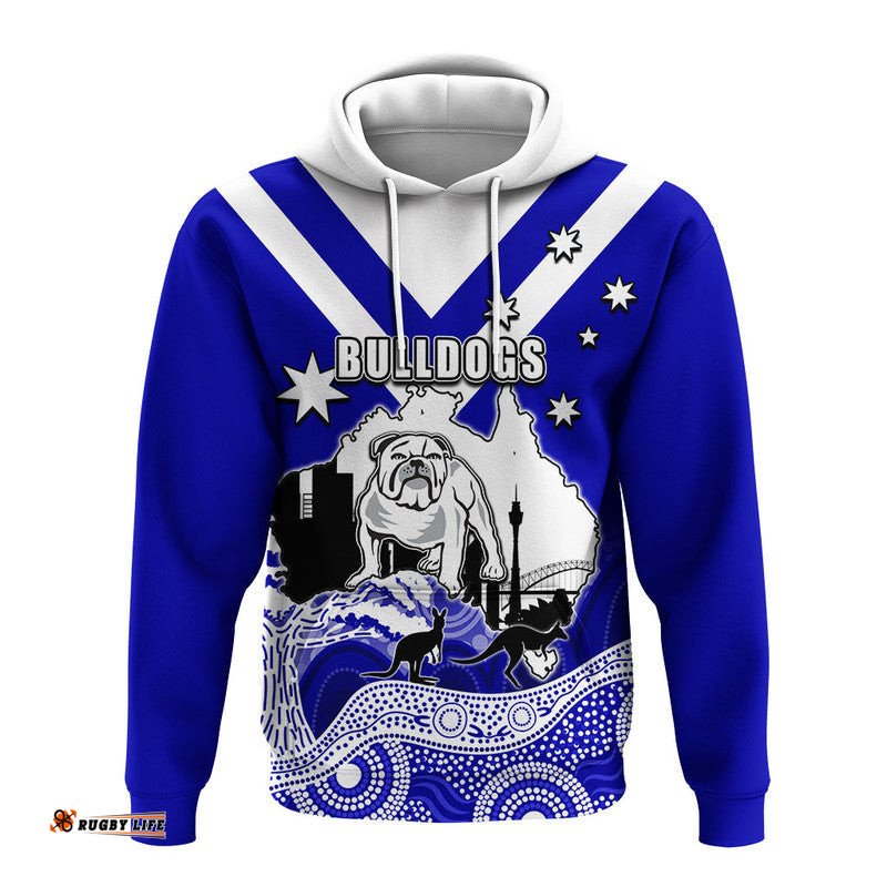 custom personalised bulldogs rugby hoodie australia day style