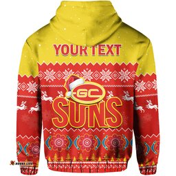 custom personalised gold coast football hoodie suns aboriginal merry christmas