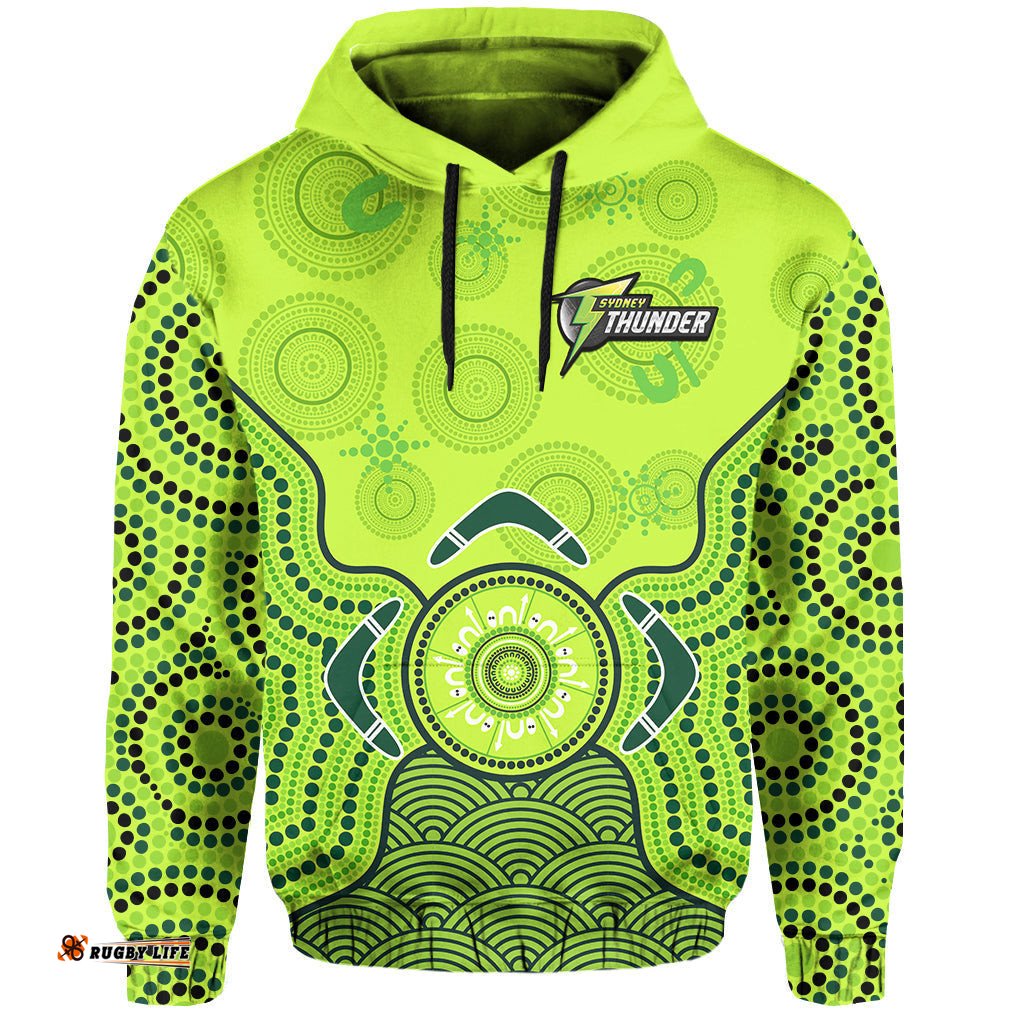 custom text and number thunder cricket hoodie sydney indigenous artsy