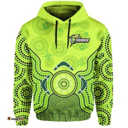 custom text and number thunder cricket hoodie sydney indigenous artsy