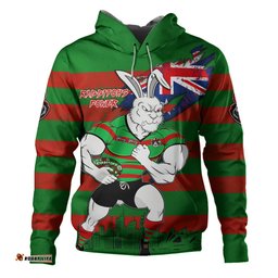 south sydney rabbitohs hoodie custom for die hard fan australia flag scratch style